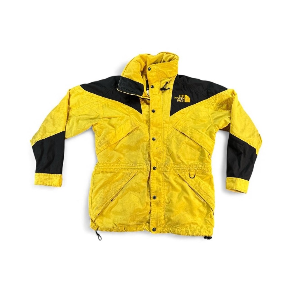 The North Face‎ Jacket Mens Small Yellow Black Hooded Ski Mountain Parka Nylon